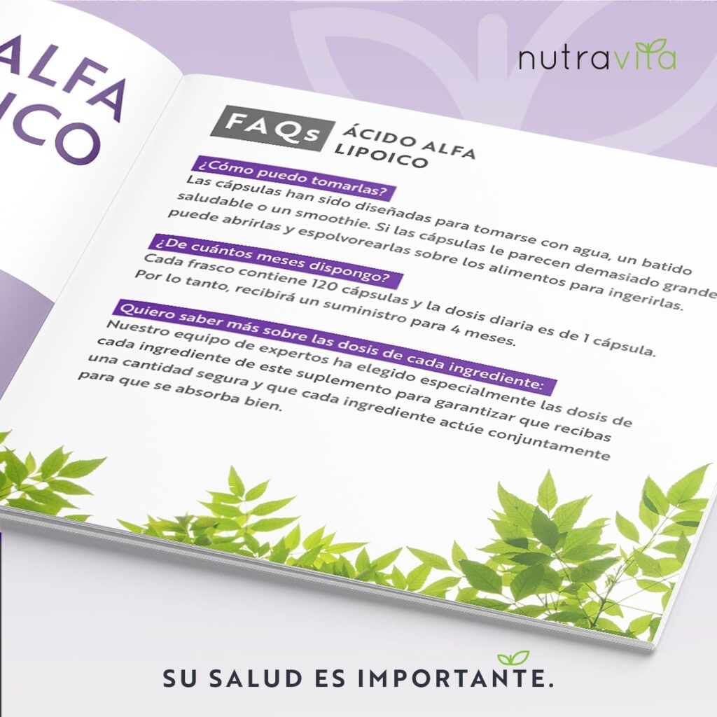 Preguntas frecuentes sobre ácido alfa lipoico Nutravita